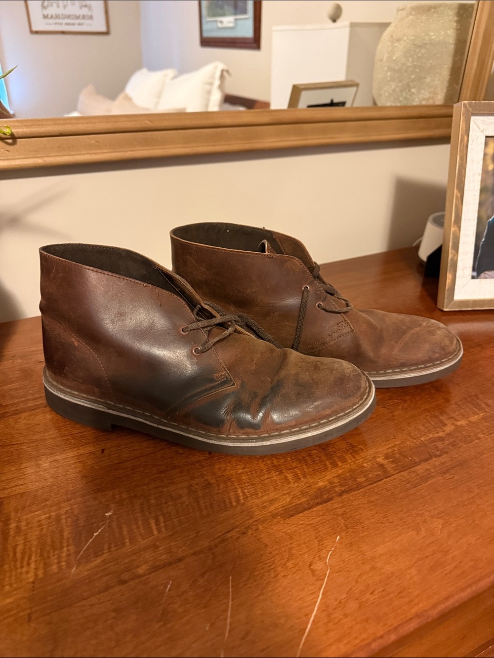 Men's Brown Leather Clarks Boots